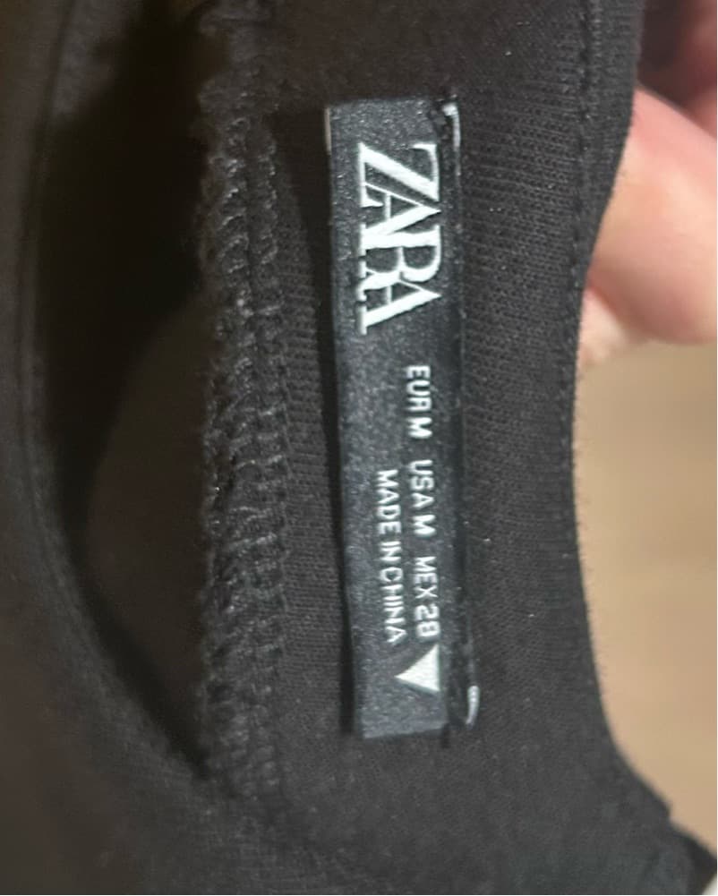 Zara Black Belted Mini Dress - Image 2