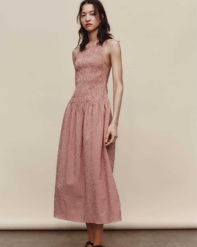 Zara Gingham Midi Dress - Image 1