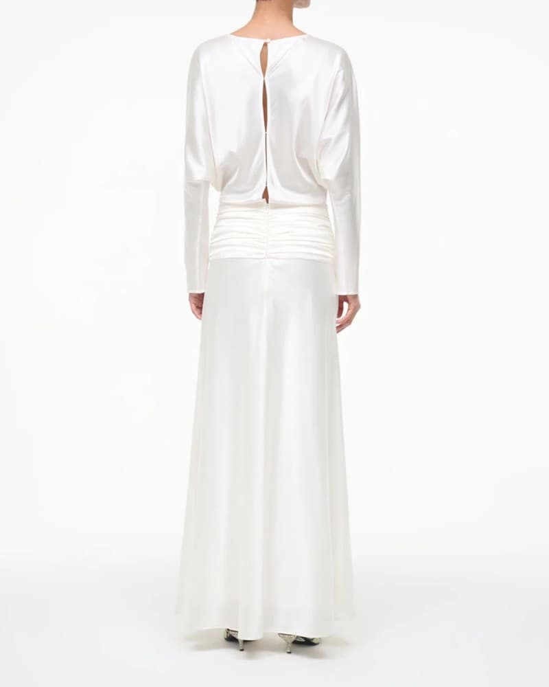 Freda Silk Dress Ivory - Image 3
