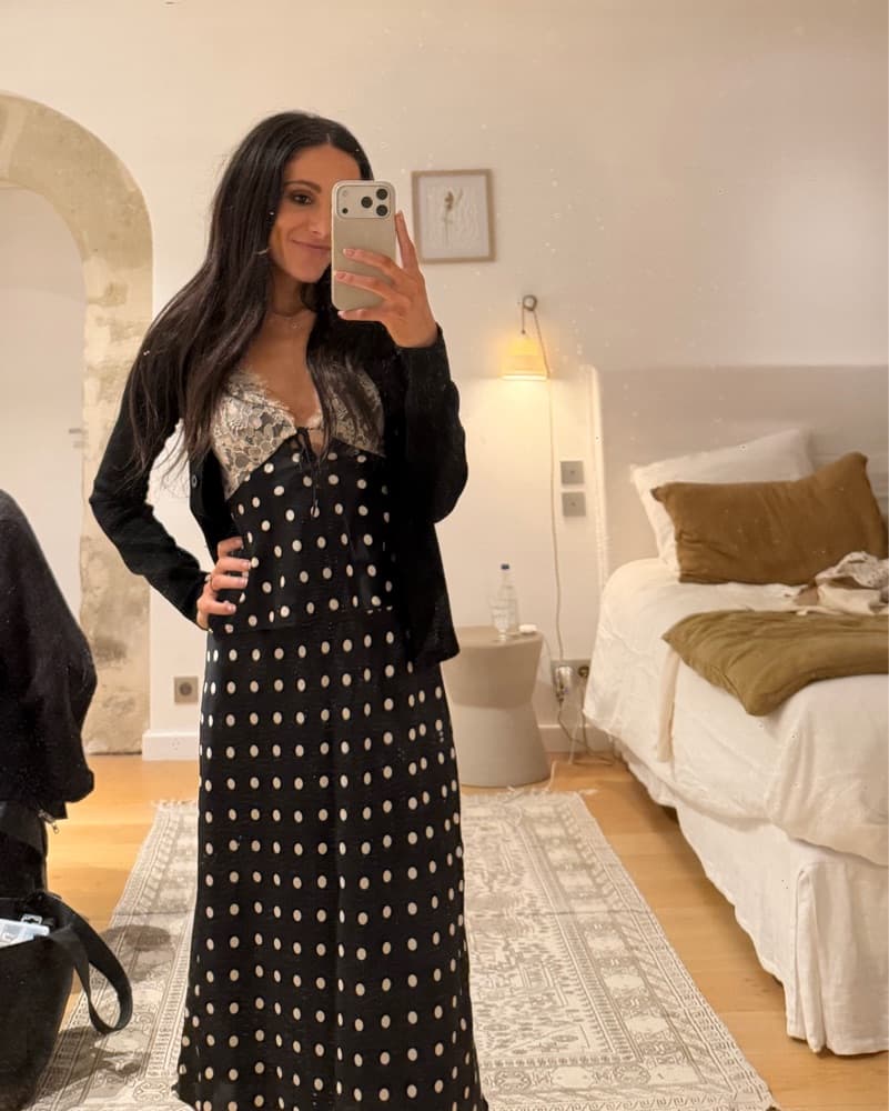 Polka Dot Midi Skirt And Top Set  - Image 3