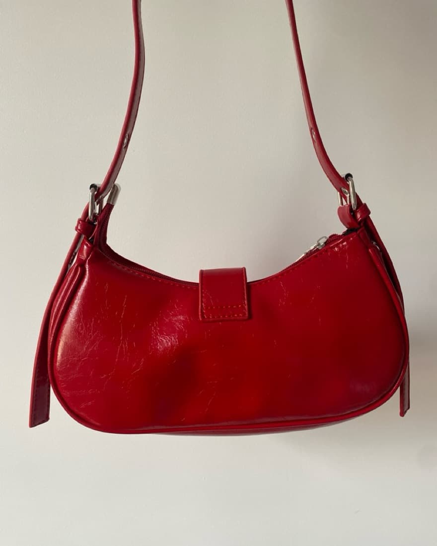 Red Buckel Shoulder Bag - Image 2
