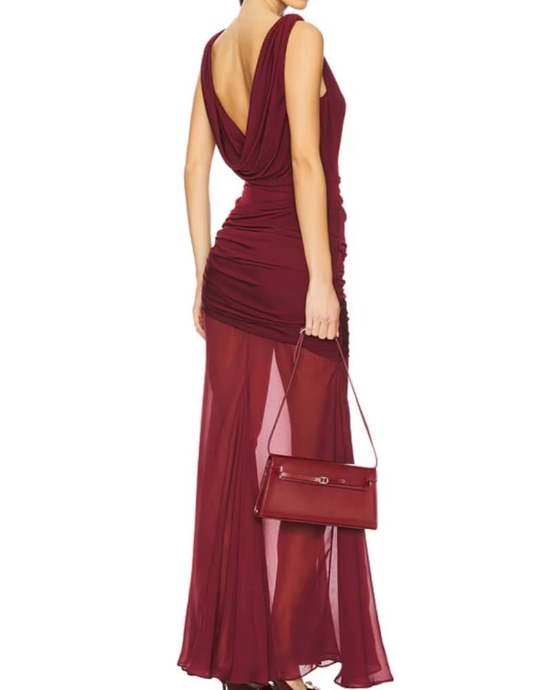 L’Academie Dress In Maroon - Image 2