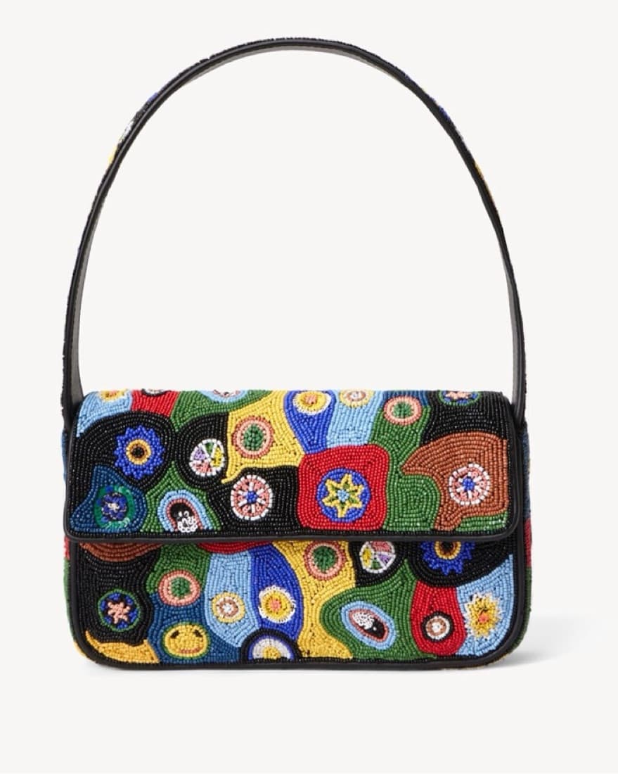 STAUD BEADED BAG BLACK MILLEFIORI - Image 1