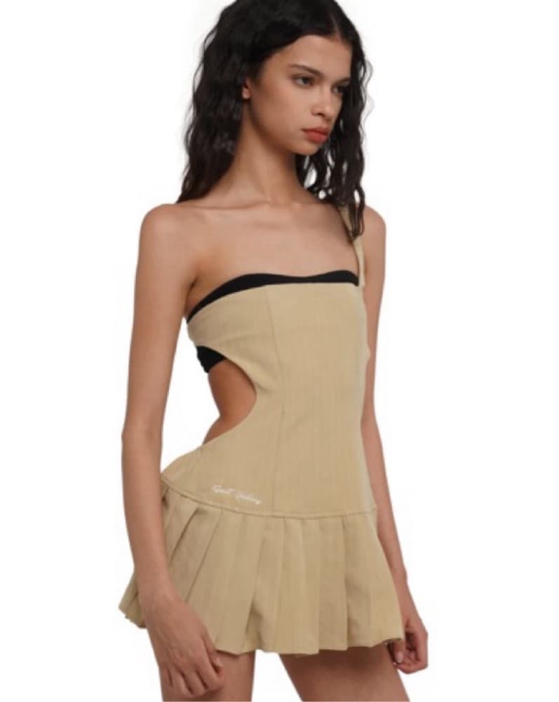 Sweet Chilling Pleated Dress W/ Tube Top - Image 5