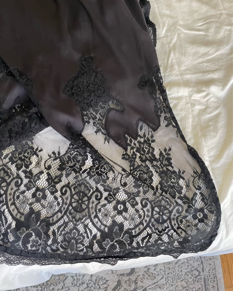 Black Lace Slip Midi Dress - Image 6