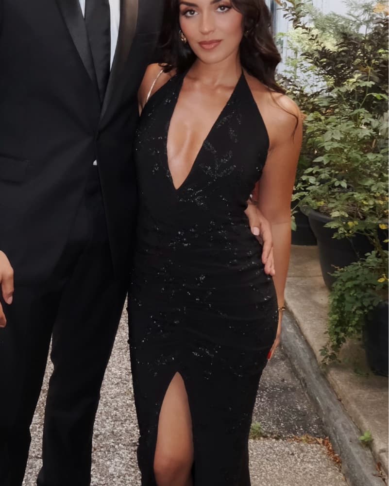 Beaded Black Maxi Dress - Image 3