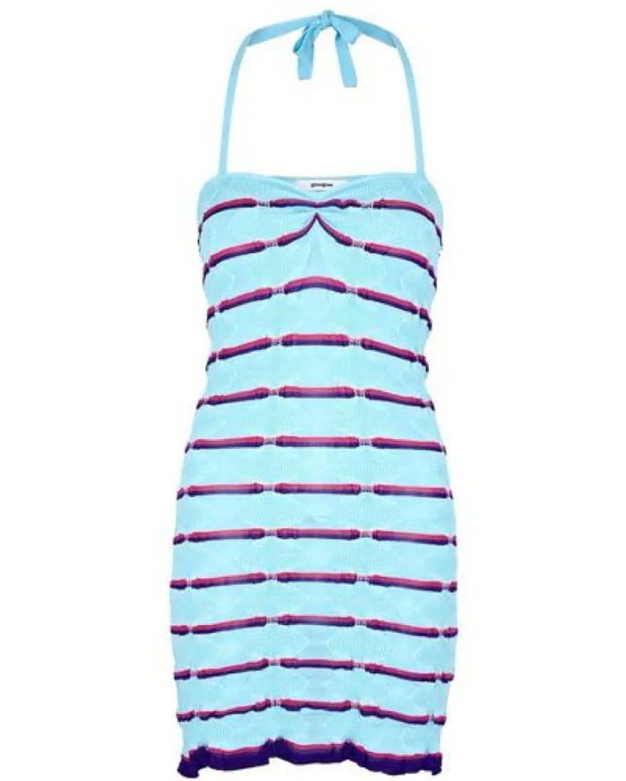 Blue Viscose Mini Dress  - Image 1