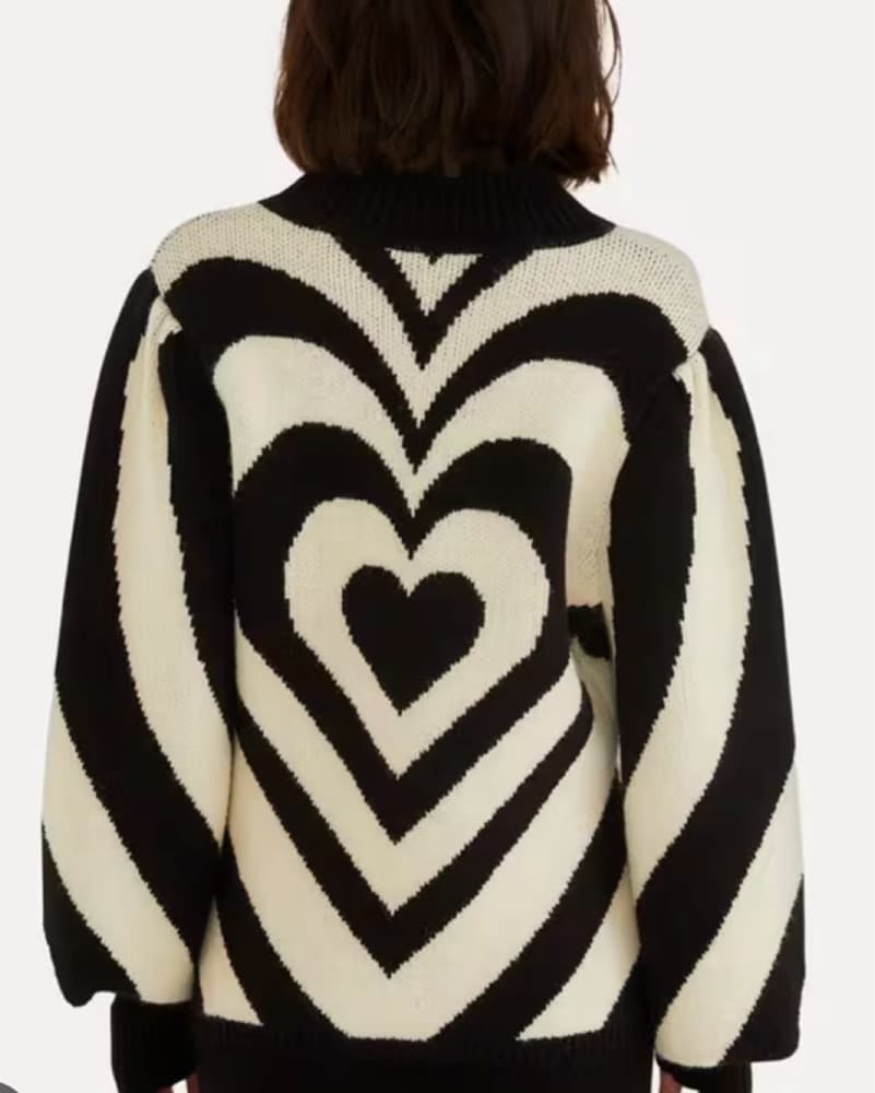FARM Rio- Black & White Heart Sweater - Image 2