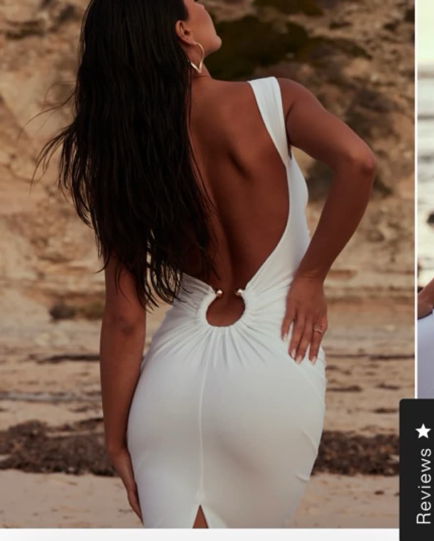 Melani Elena White Dress - Image 4