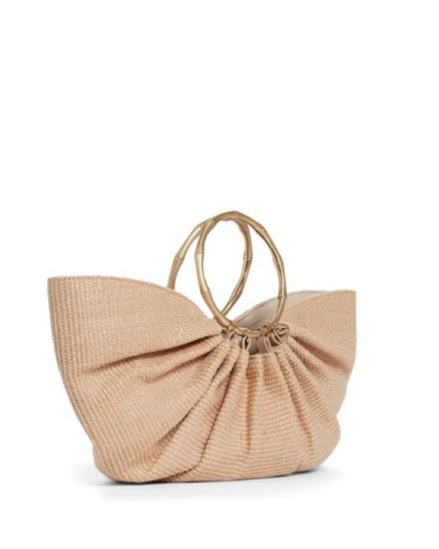Cult Gaia Raffia Bag Gold Handle Purse - Image 2