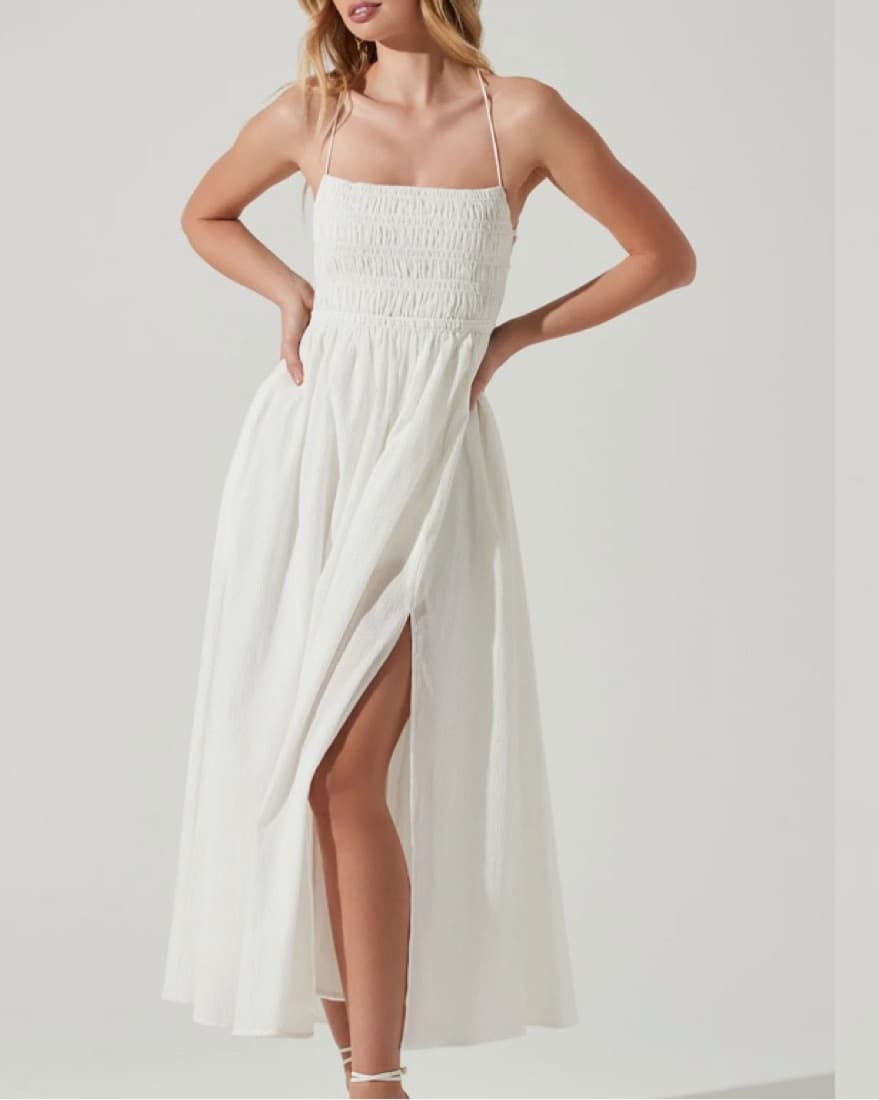 ASTR Stasia Smocked Midi Dress  - Image 1