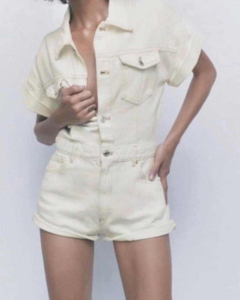 Zara Denim Romper  - Image 1