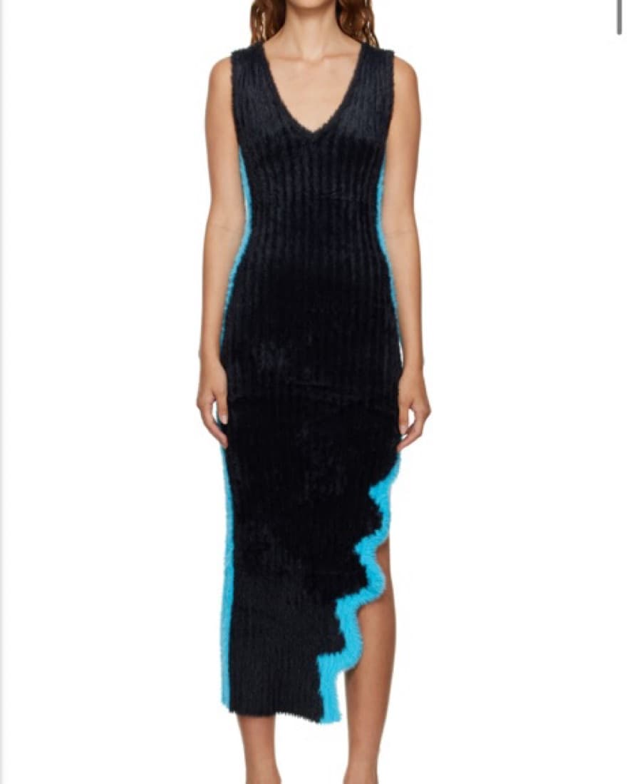 PH5 Black Saturn Faux-Fur Maxi Dress - Image 1