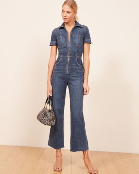 Reformation Georgia Denim Jumpsuit - Image 3