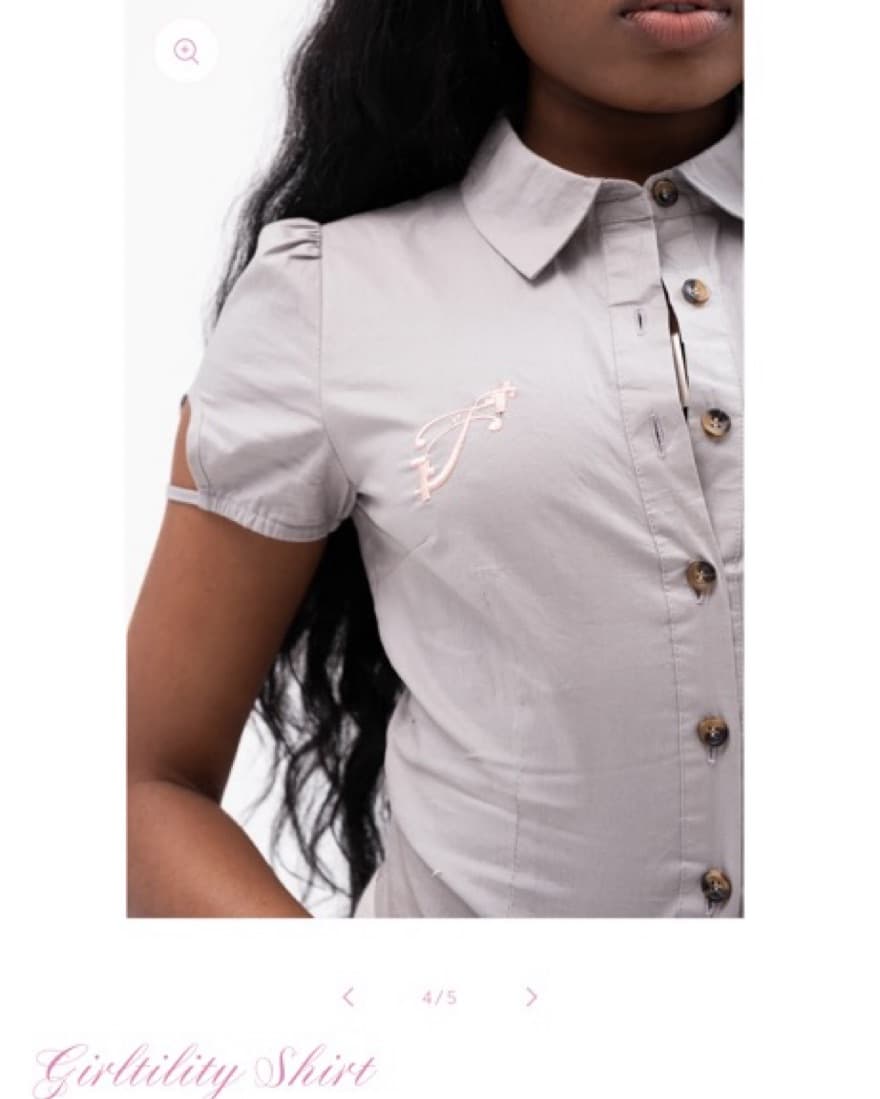 Cropped Short Sleeve Button Down  - Image 3