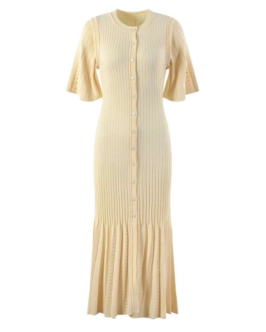 Cream Sandro midi Dress - Image 1
