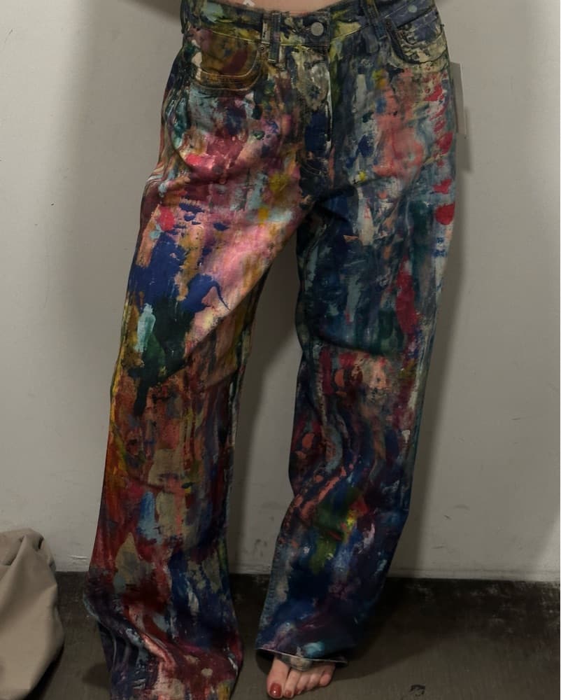 Acne Studios Baggy Paint Splatter Jeans - Image 2