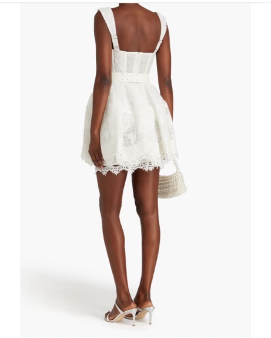 Elegant White Lace Mini Dress - Image 3