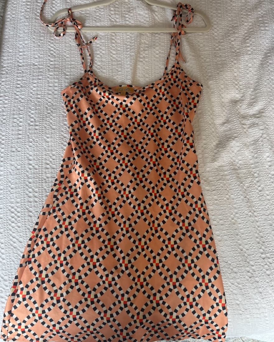 Vrg Grl Orange Pattern Mini Dress - Image 4
