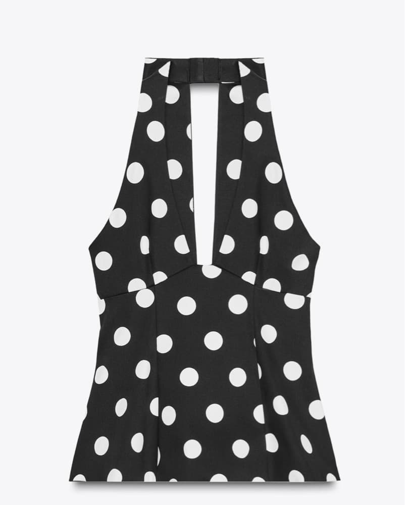 Zara Black And White Polka Dot Top - Image 1