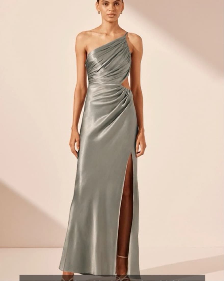 La Lune Asymmetrical Gathered Maxi Dress - Image 3