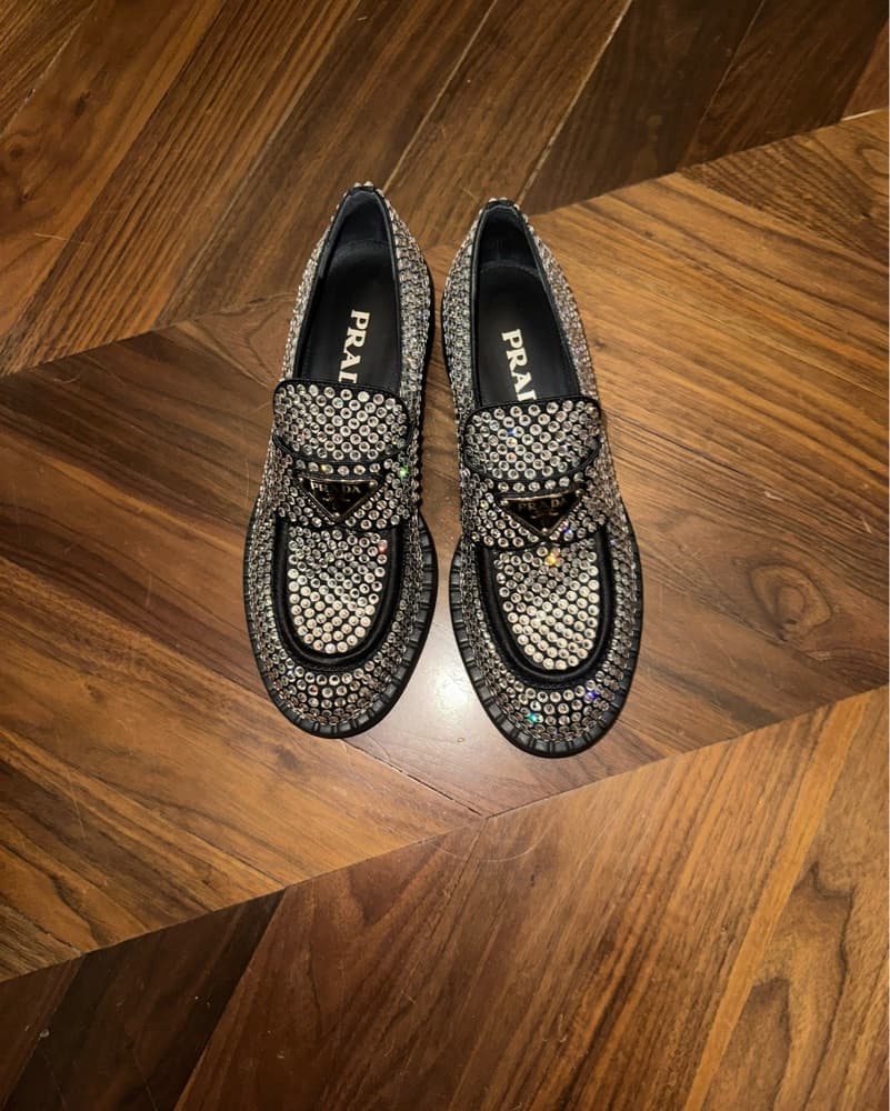 Prada Crystal Embellished Loafers | 38 - Image 4