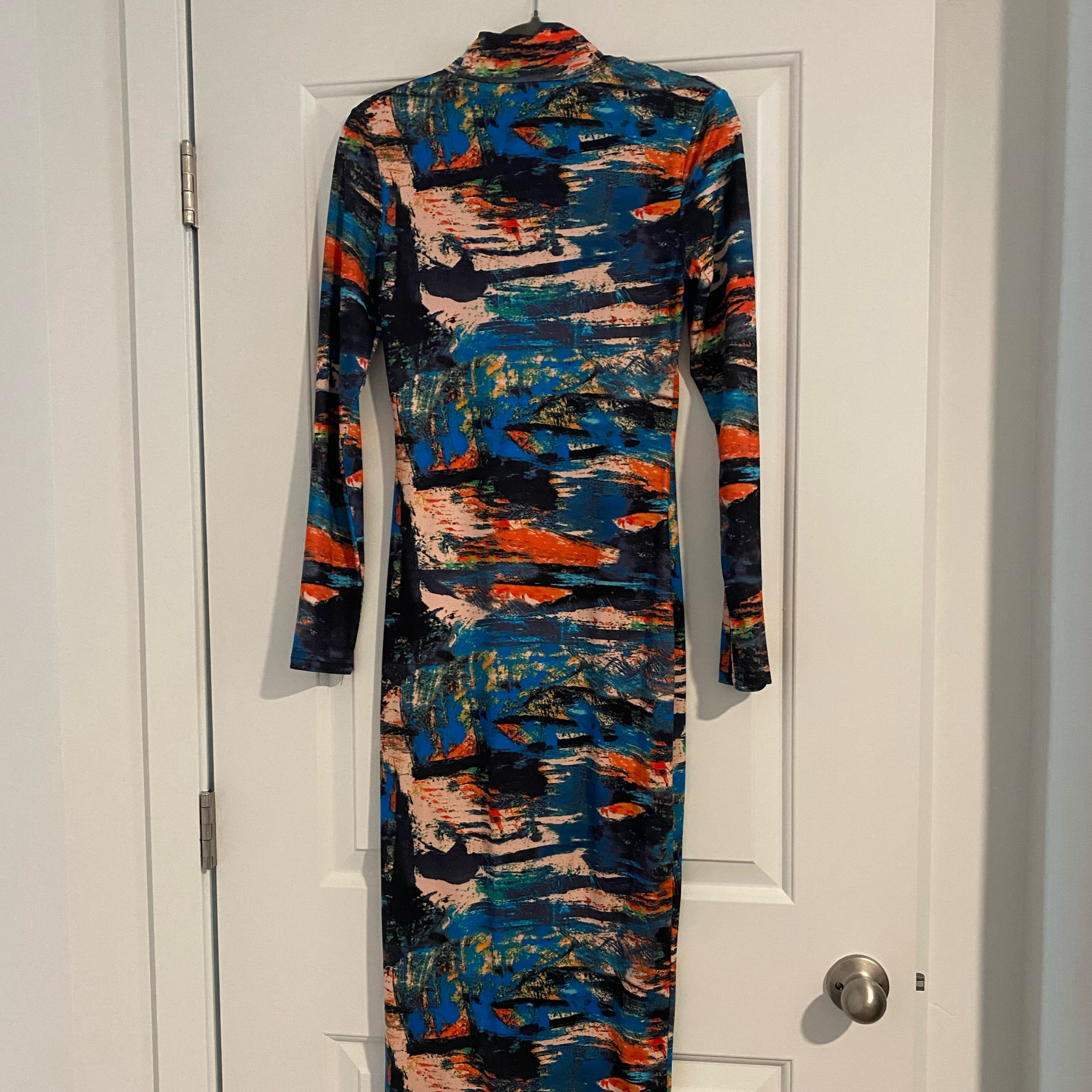 SHEIN Blue & Orange Bodycon Dress - Image 4