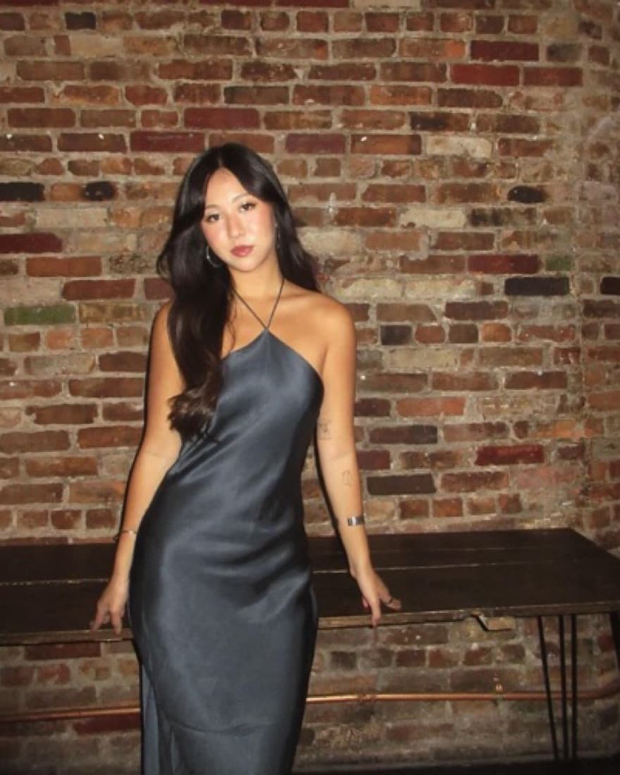 Silk Anine Bing Navy Leanne Dress - Image 1