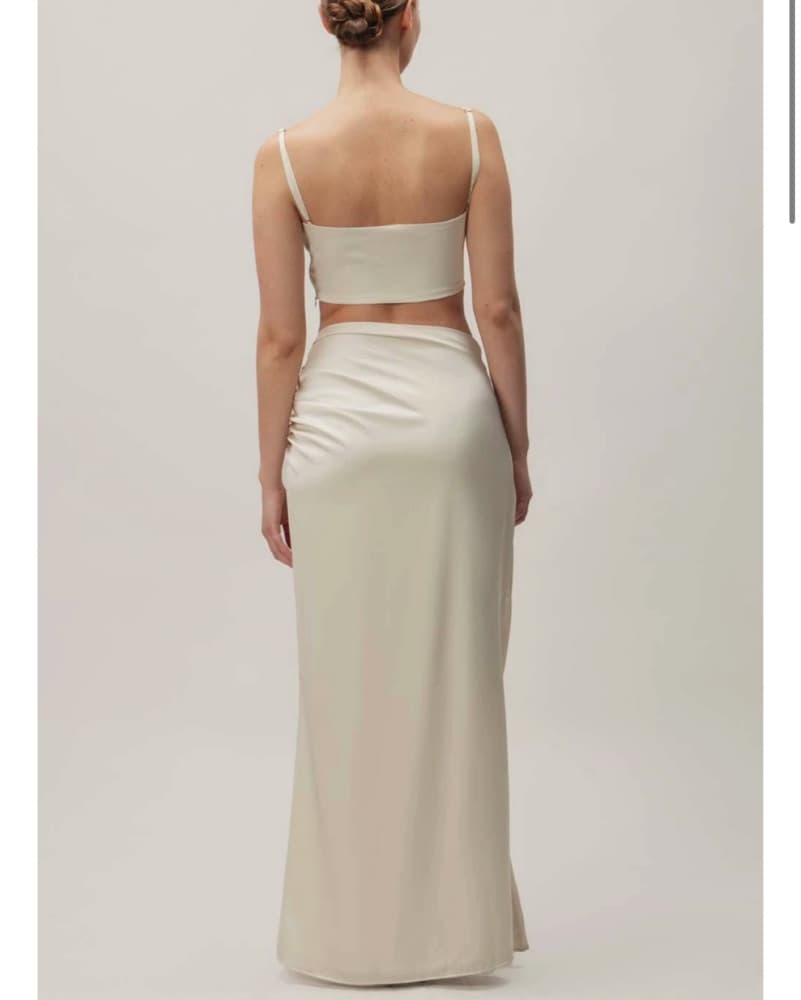 Baobab Satin Crop Top and Midi Skirt Set - Image 2
