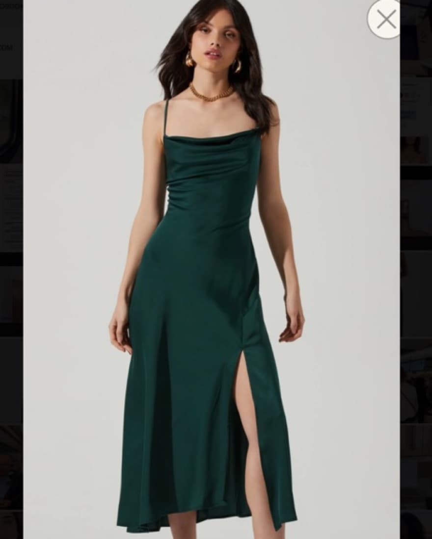 Forest Green ASTR Gaia Midi Dress - Image 1