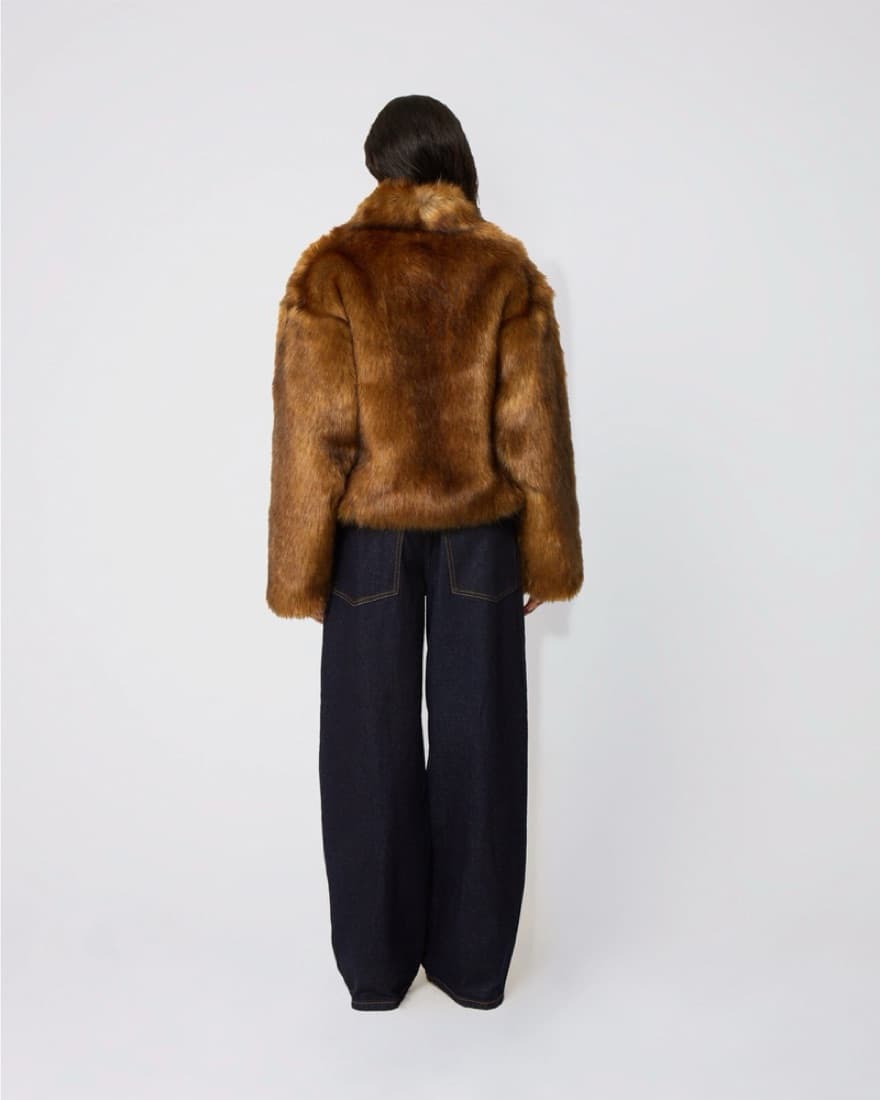 Khy Brown Faux Fur Jacket - Image 5