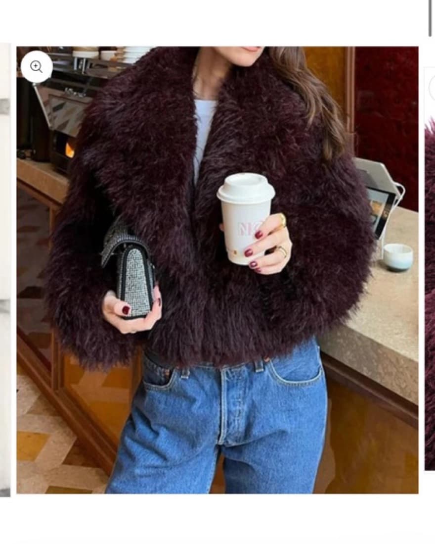 Burgundy Fur Jacket - Image 2