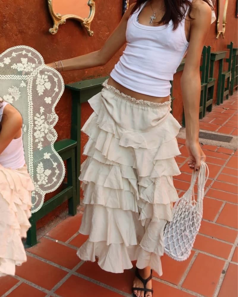 Viral Zara Ruffled Maxi Skirt - Image 1