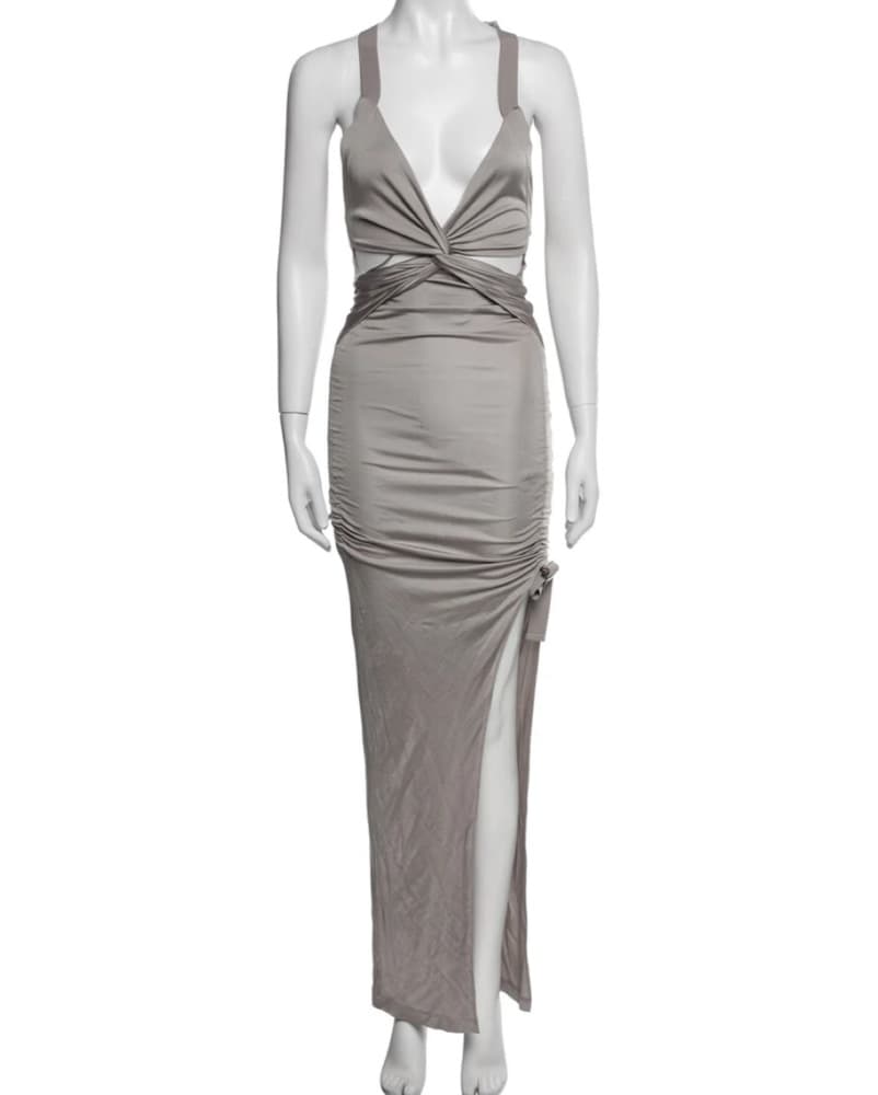 Dion Lee VERTEX TWIST MIDI DRESS ALLOY - Image 1
