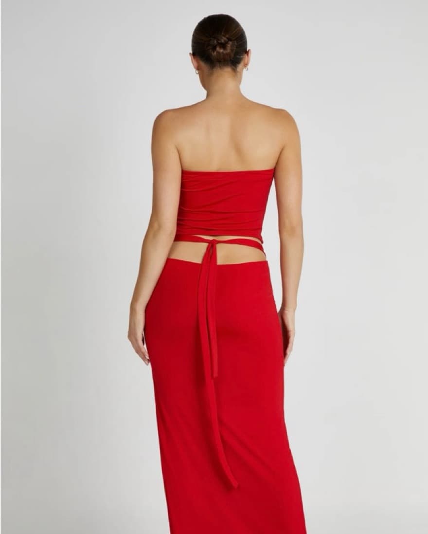 Meshki Red Top And Skirt Set  - Image 2