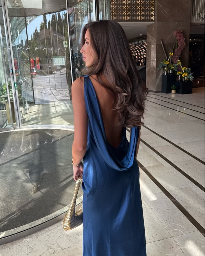 Silk Blue Maxi Dress Runaway the Label - Image 1