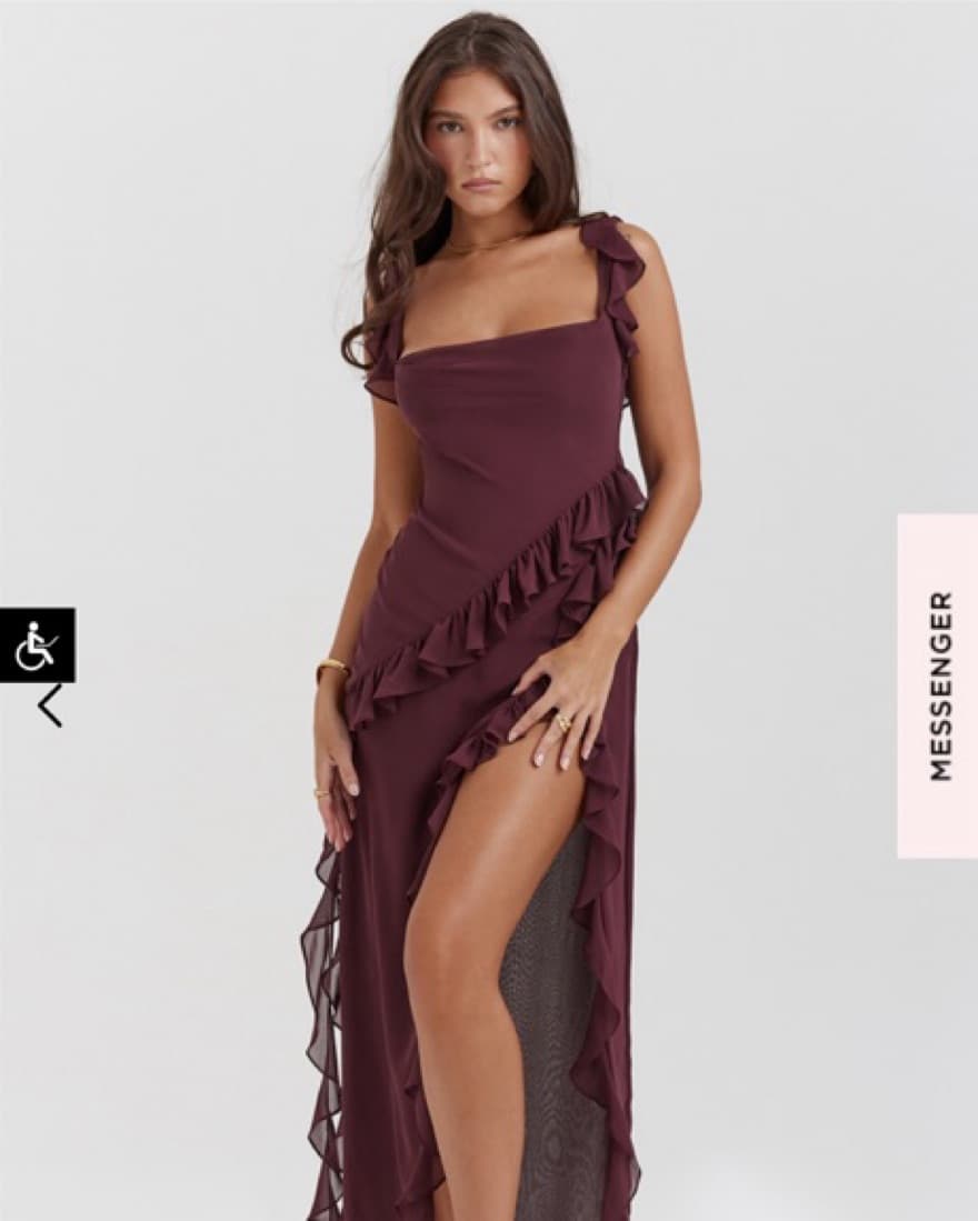 House Of Cb Ariela Mulberry Ruffle Maxi - Image 2