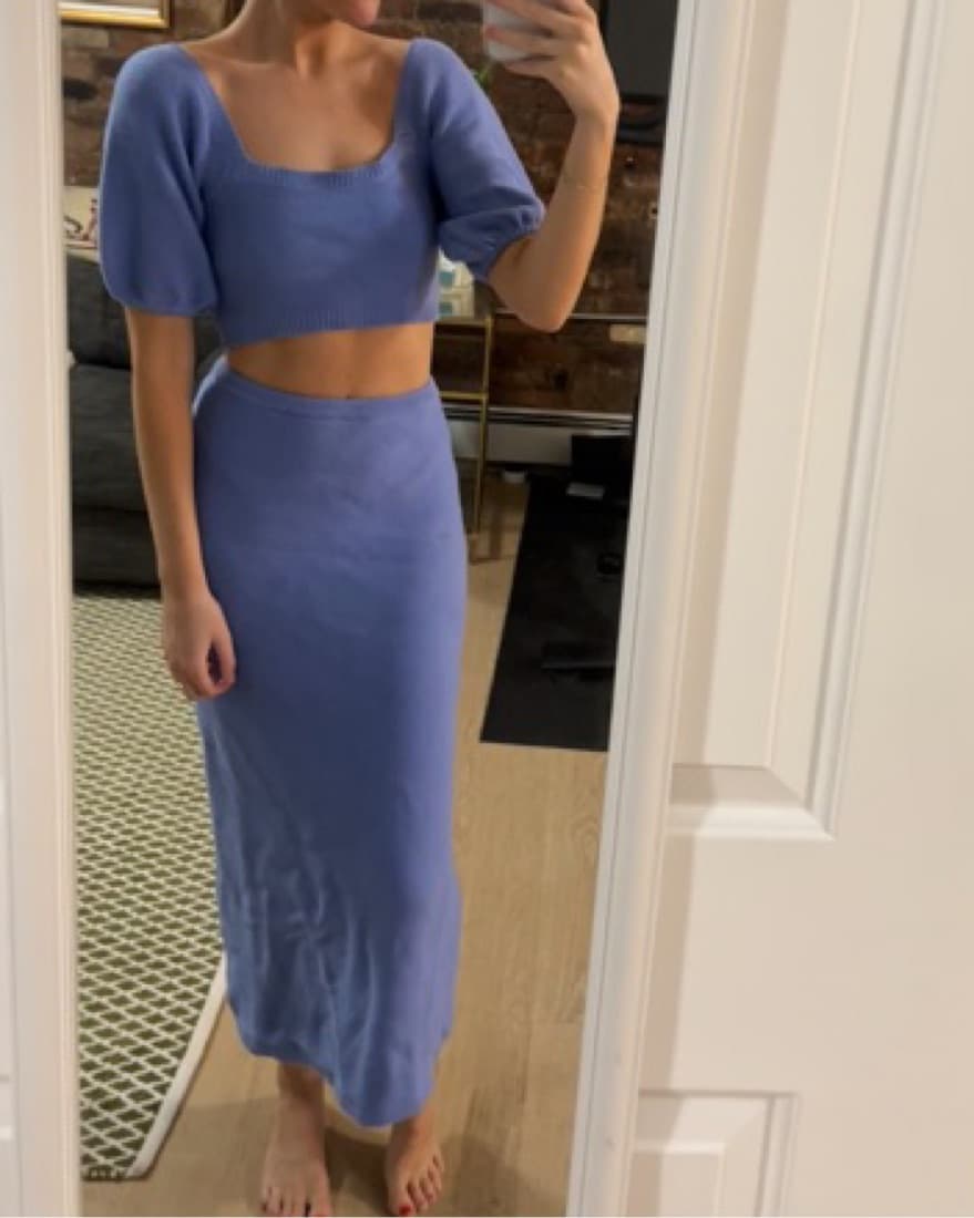 Sabo Skirt Knit Blue Set - Image 2