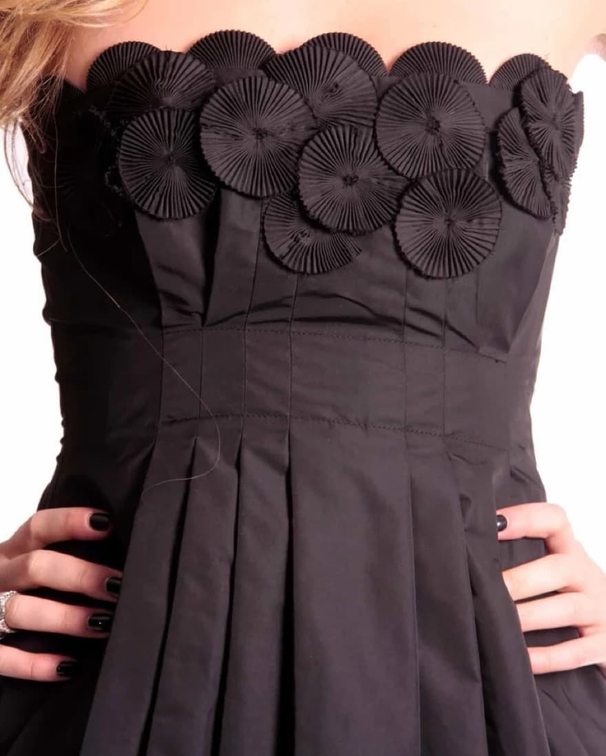 BCBGMaxazria Strapless Black Mini Dress - Image 4