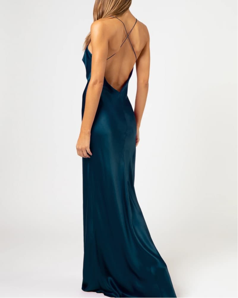 Michelle Mason Ruffle cowl bias gown  - Image 3