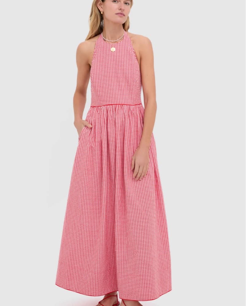 Red Gingham Halter Dress  - Image 3