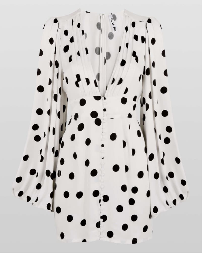 Polka Dot Puff Sleeve Mini Dress  - Image 1