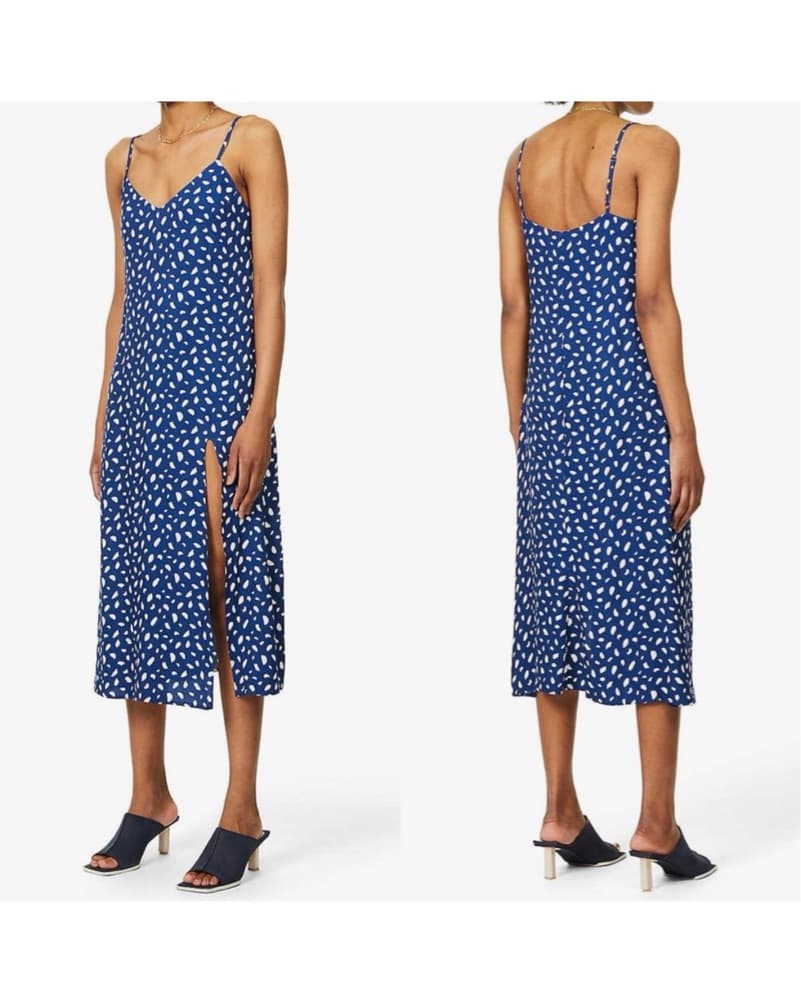 Reformation Blue Polka Dot Crimini Dress - Image 2
