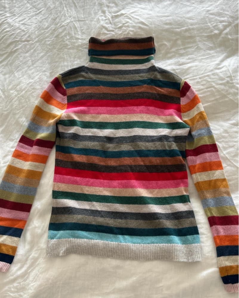 Cashmere Multi-colored Rainbow Sweater - Image 2