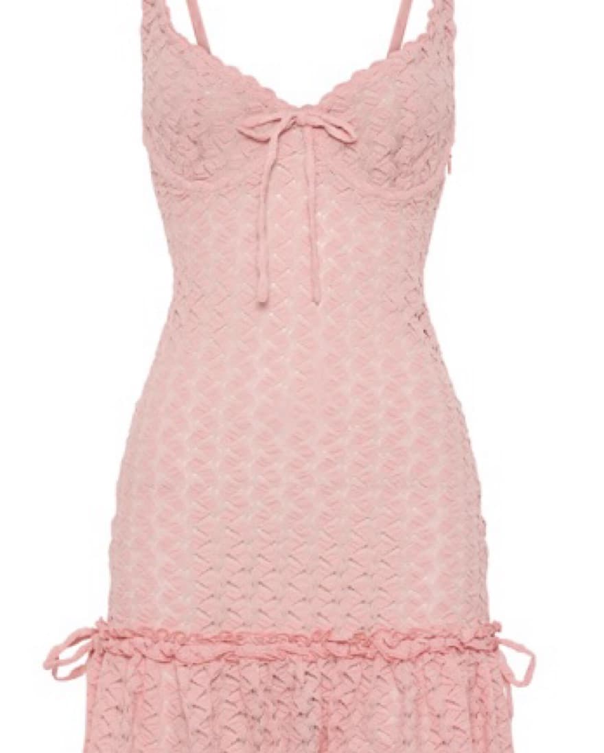 MESHKI CUPPED LACE MINI DRESS FAIRY PINK - Image 3