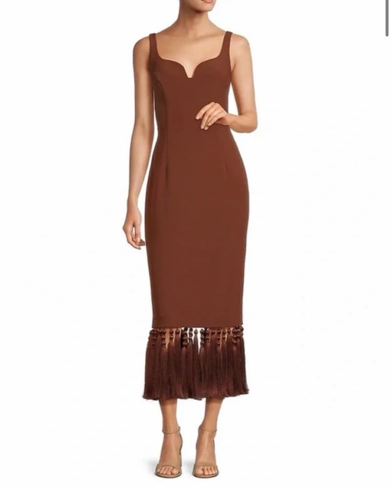 Antonio Melanie | Chic Fringe Midi Dress - Image 2