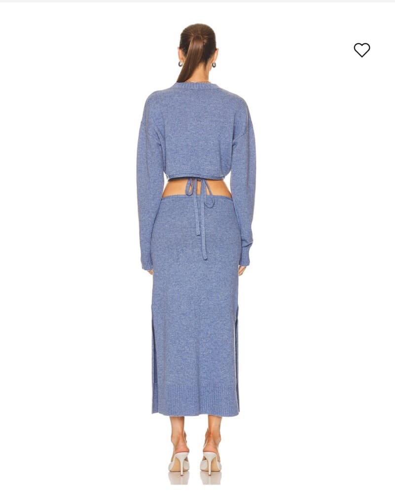 Christopher Esber Blue Cashmere Dress - Image 3