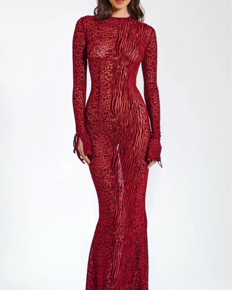 Waylynn Burnout Velvet Detail Mesh Backl - Image 1