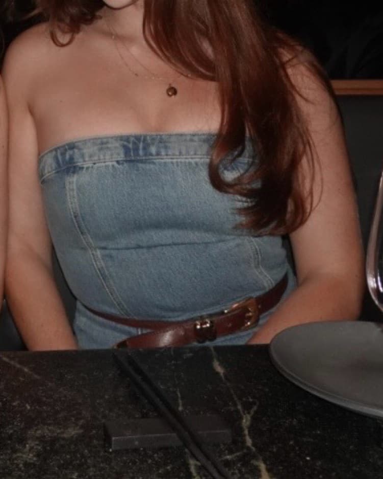 Strapless Denim Dress - Image 4
