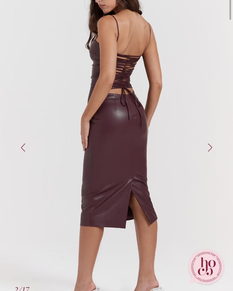 House Of Cb Leather Dress - Image 2